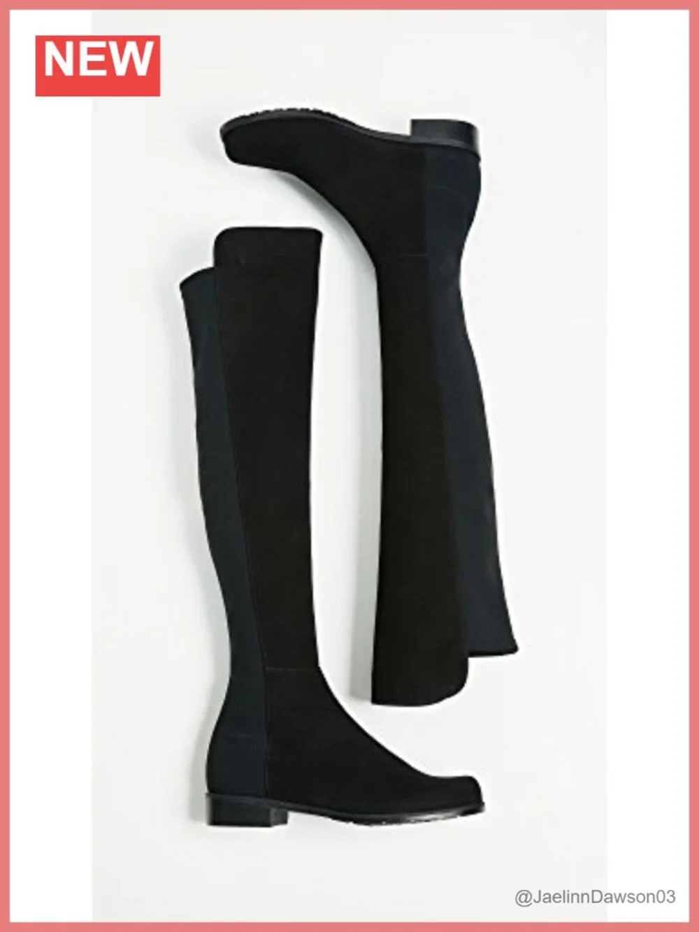 Stuart Weitzman Leather Over-The-Knee Flat Boots Pull-On Notched Top